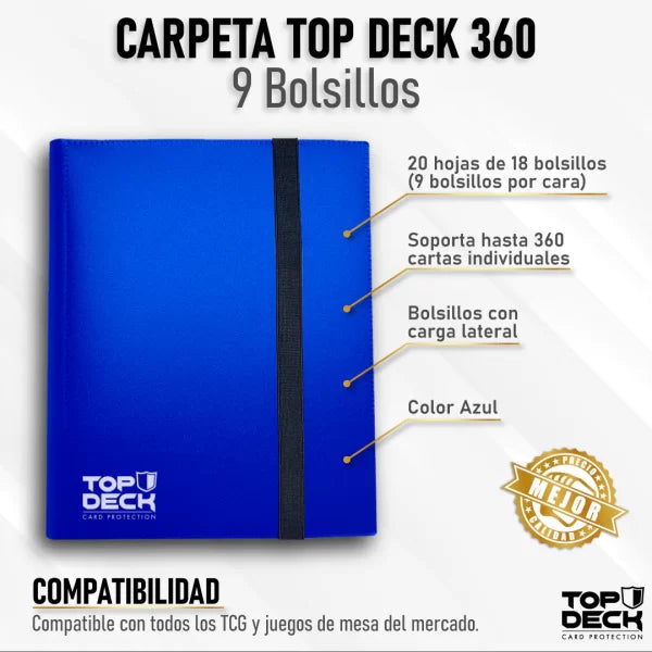 TopDeck - Carpeta Azul para Cartas 360