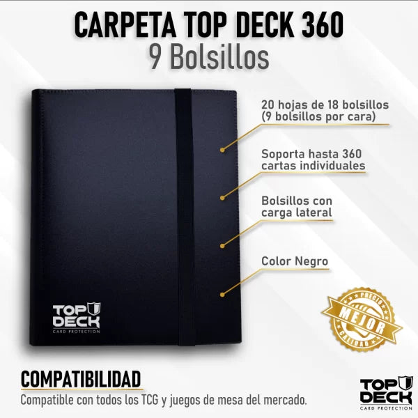 TopDeck - Carpeta Negra para Cartas 360